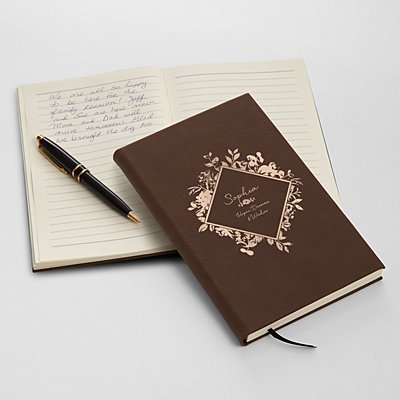 Blooming Florals Personalized Faux Leather Journal