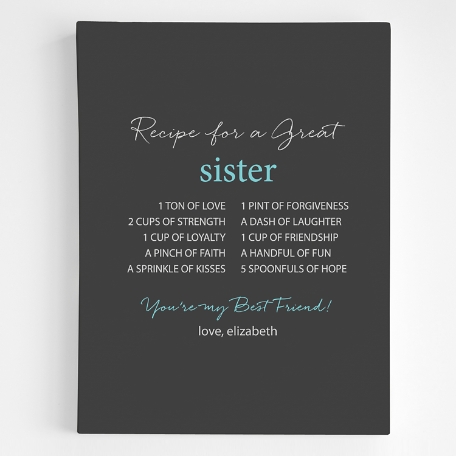 A Great Recipe Standard Canvas Wall Art - 18x24 - Charcoal