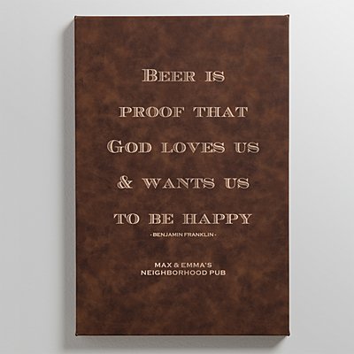 Bar Quotes Leather Wall Art