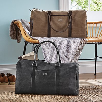 Men's Rugged Waxed Canvas Personalized Duffle