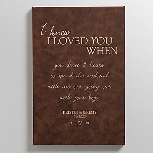 I Knew I Loved You When Leather Wall Art
