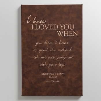 The Moment I Knew Leather-Style Personalized Wall Art