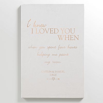 I Knew I Loved You When Leather Wall Art - White