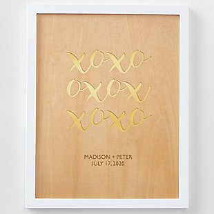 XOXO Engraved Wood Framed Art