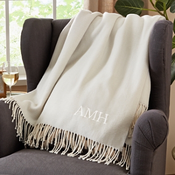 Elegant Embroidered Personalized Lightweight Throw