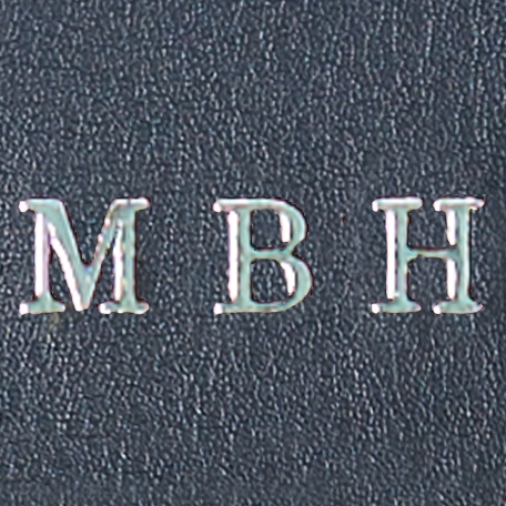 Leather Travel Watch Roll -Double- Navy - Silver Monogram