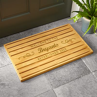 Welcome Wooden Doormat