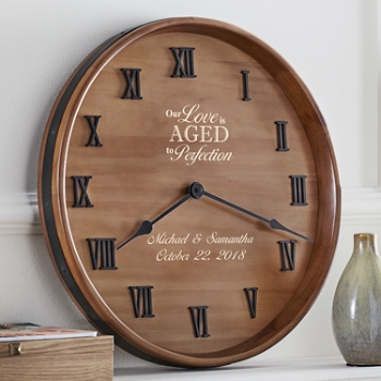 Anniversary Wine Barrel Clock