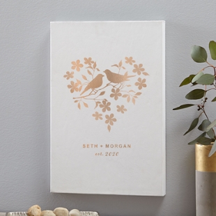 Love Birds Leather Wall Art
