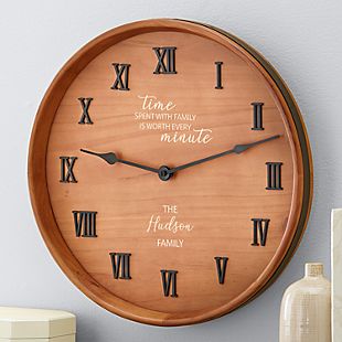Time Spent with Family Wine Barrel Clock
