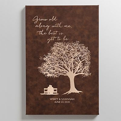 Grow Old with Me Leather Wall Art