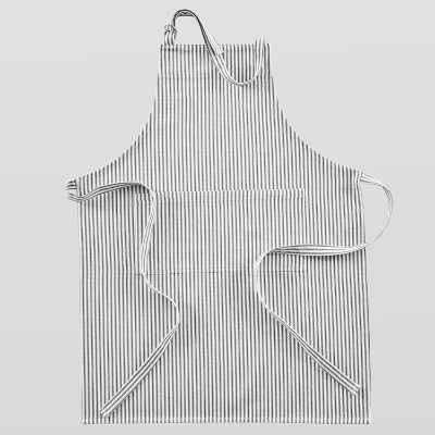 Classic Striped Kitchen Apron - Grey/White