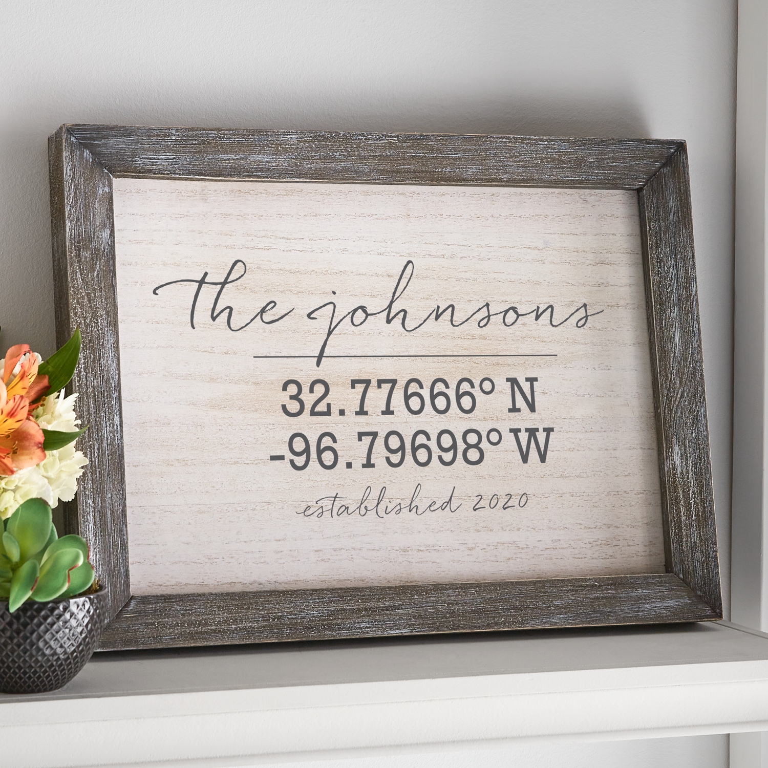 Our Home Coordinates Barnwood Framed Art
