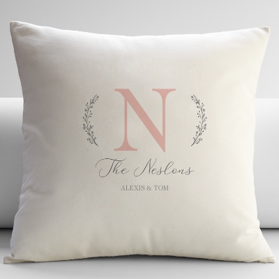 Initial and Name Personalized Decorative Pillow
