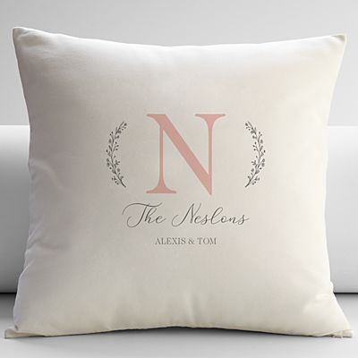 Initials Letter Monogram Name Personalised Cushions 2nd Cotton Anniversary Gift 