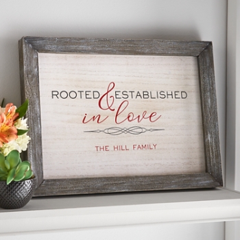 Rooted in Love Barnwood Framed Art