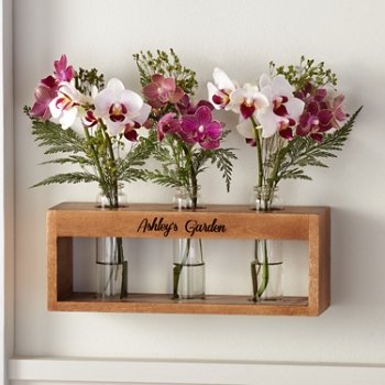 Rustic Wood Personalized Bud Vase Holder