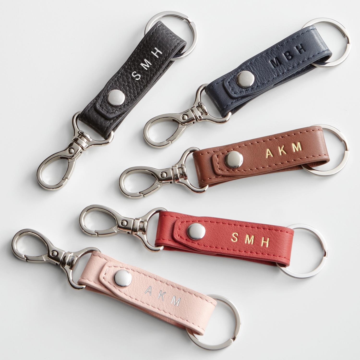 Monogram Leather Keychain