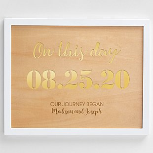 On This Day Engraved Wood Framed Art