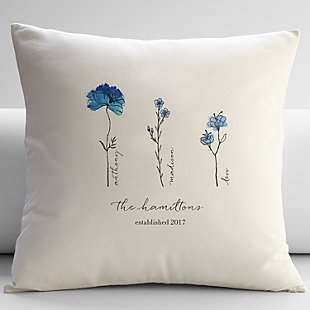 Family of Flowers Throw Pillow