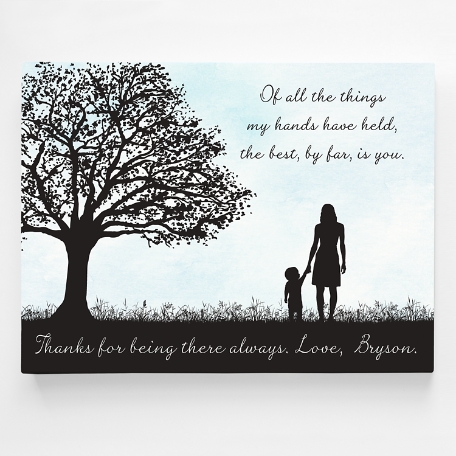 She Holds My Heart Premium Canvas - 12X16 - 1 Kid