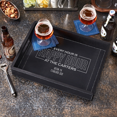 Chic Happy Hour Personalized Bar Tray