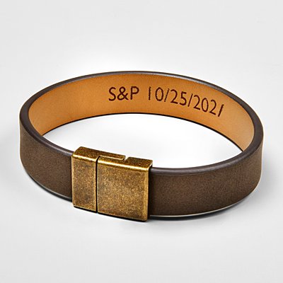 Men's Secret Message Personalized Leather Bracelet