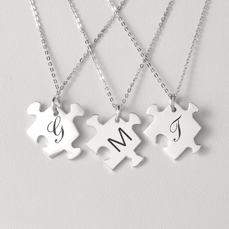 Piece of Me Puzzle Necklace Set of 3