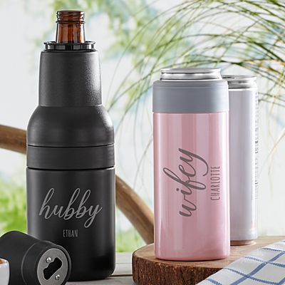For the Couple Stainless Steel Koozie Set