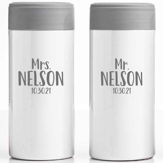 Bride & Groom Stainless Steel Koozie Set