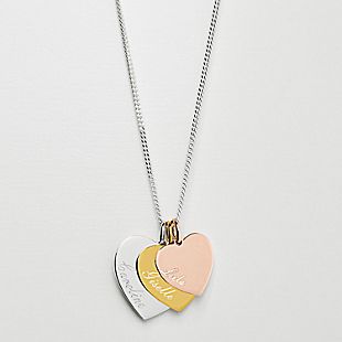 Heart + Name Stacked Necklace