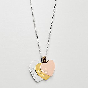 Heart + Name Stacked Necklace