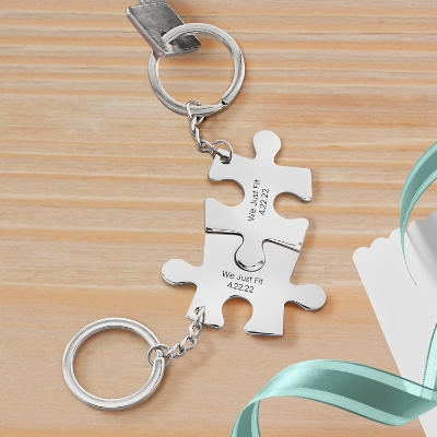 Ideal Match Personalized Puzzle Keychain Set