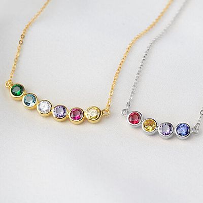 Forever Family Stacked Birthstone Necklace
