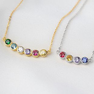 Forever Family Stacked Birthstone Necklace