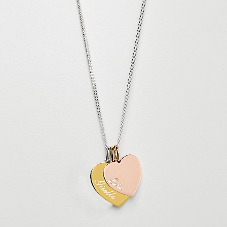 Heart + Name Stacked Necklace - 2 Charms/Names