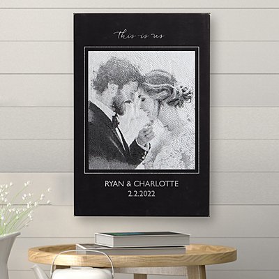 To Have and To Hold Photo Engraved Leather Wall Art
