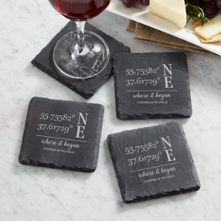 Custom Coordinates Slate Coasters