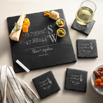 Custom Coordinates Slate Serving Set