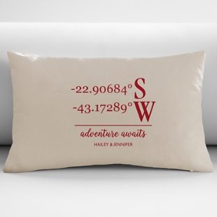 Custom Coordinates Throw Pillow