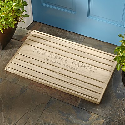 Elegant Personalized Wooden Doormat