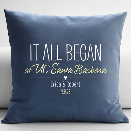 Where It All Began Throw Pillow - Blue - 18X18