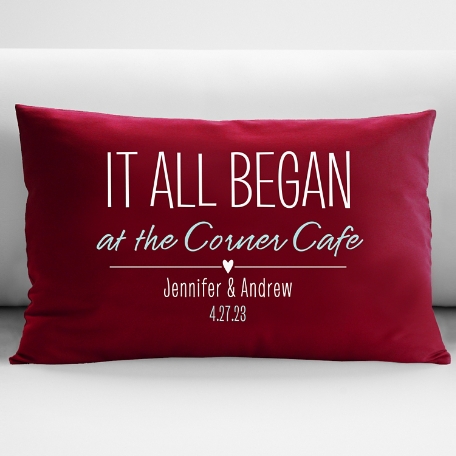 Where It All Began Throw Pillow - Red - 12X18