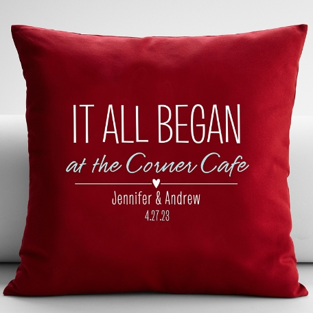 Where It All Began Throw Pillow - Red - 18X18