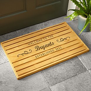 Welcome Wooden Doormat