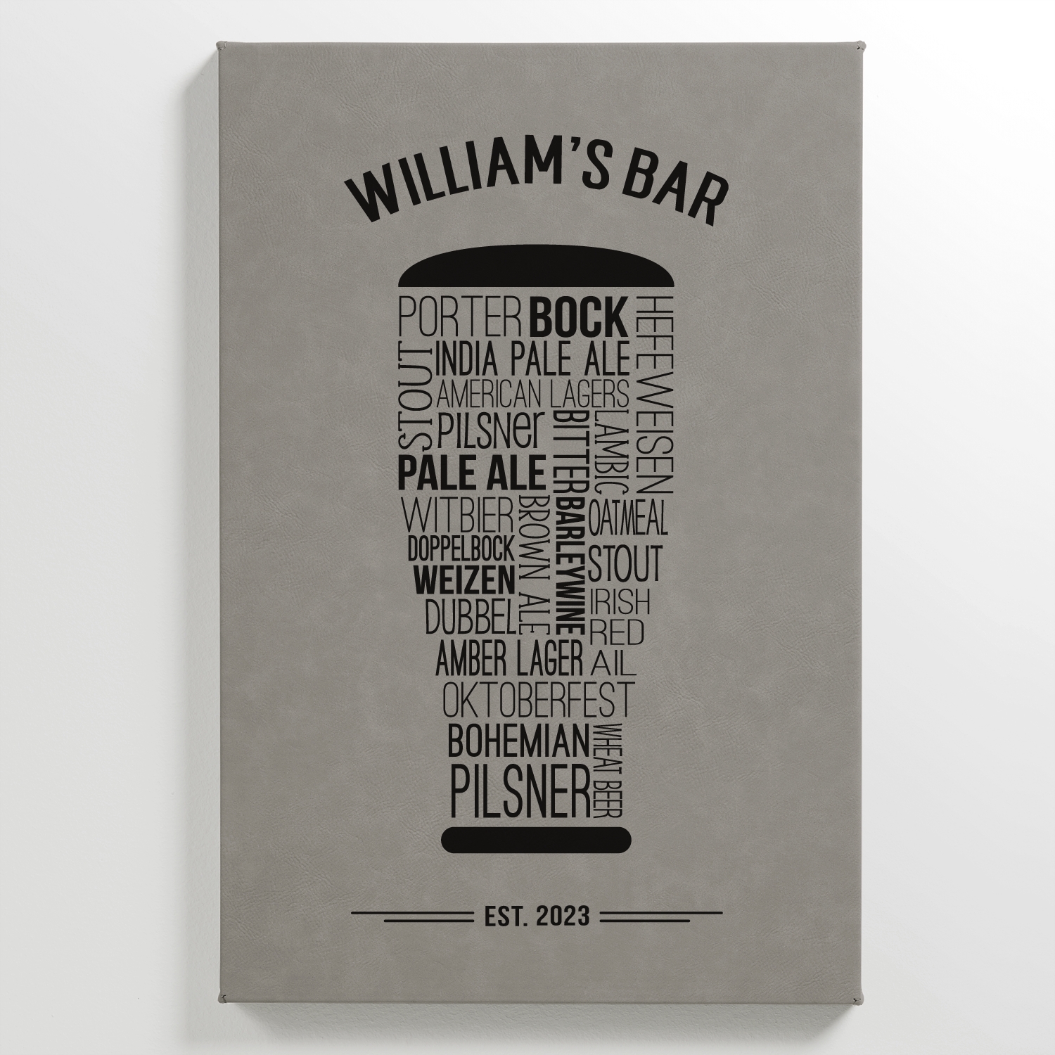 Craft Beer Leather Wall Art