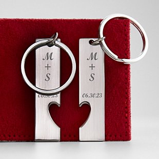 Couple's Keychain Set - Initial & Date