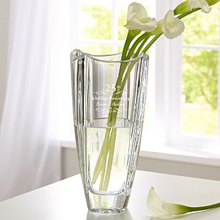 Galway Crystal Engraved Anniversary Vase