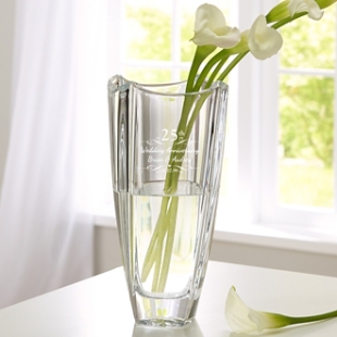 Galway Crystal Engraved Anniversary Vase