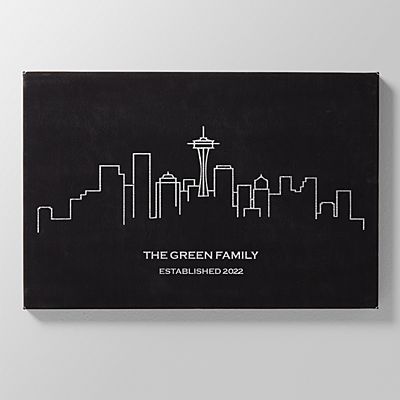 Our Home Skyline Leather Wall Art